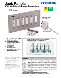Thumbnail of document Data Sheet - MTP1 Jack Panel Assemblies w/Miniature 3-Prong TC & RTD Connectors